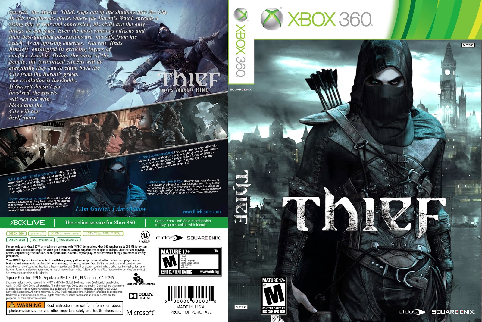 Capa Thief Xbox 360