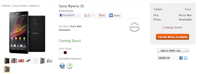 Xperia ZL Coming Soon in India via InfiBeam