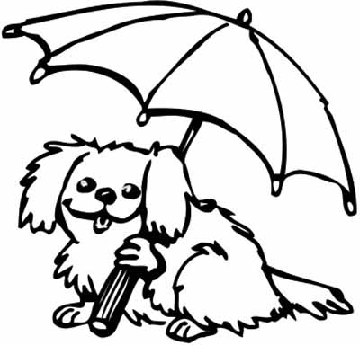 animals coloring pages  cute puppy playing  kids