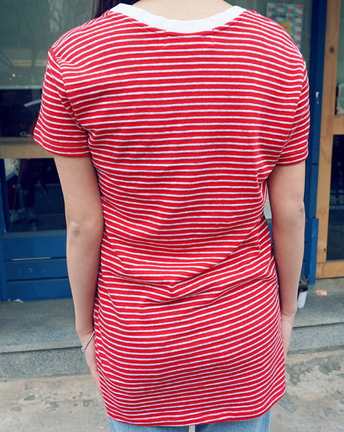 Striped Scoop-Neck T-Shirt