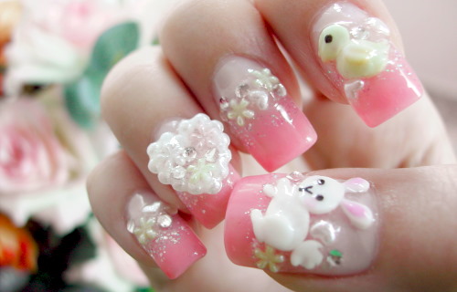 Hello Kitty Nail Art Design, 3D Nail Art