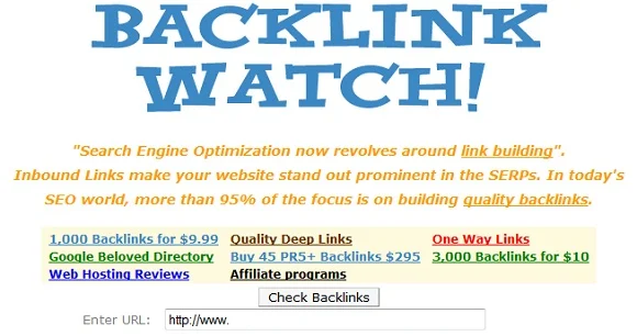 Backlinks Checker Tool - Backlink Watch