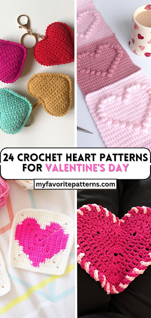 24 Crochet Heart Patterns for Valentine's Day