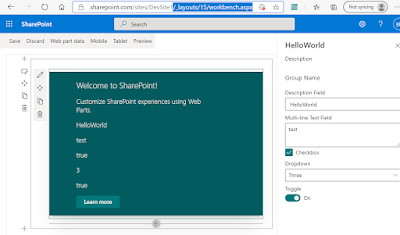 SharePoint Online Workbench Previewing Locally Developer SPFx web-part