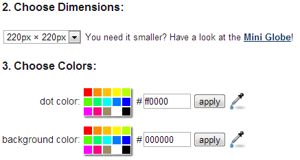 Choose Dimensions and Choose Colors