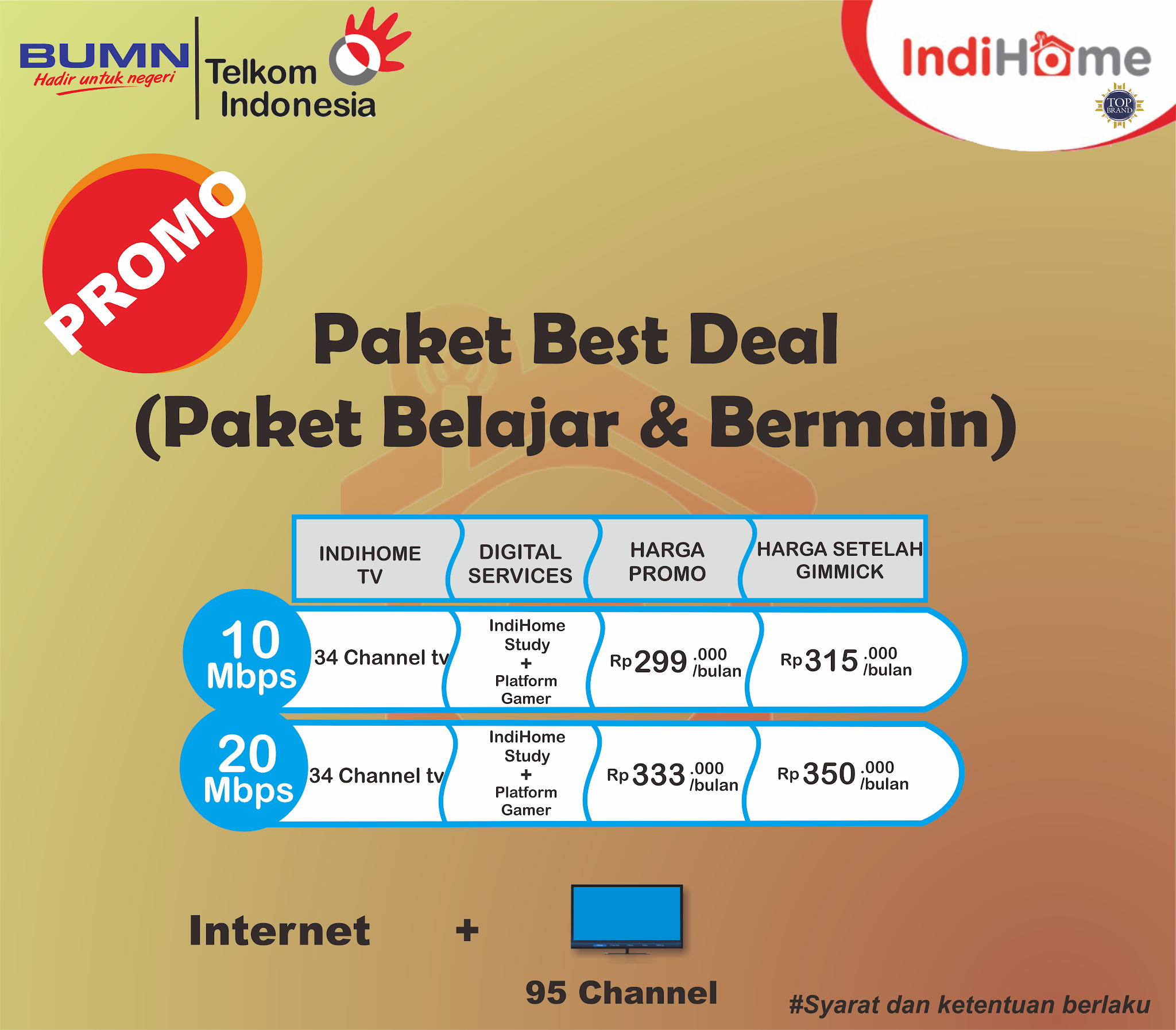 Promo Indihome Akhir Tahun Paket Belajar Dan Bermain Thegolden Digitel