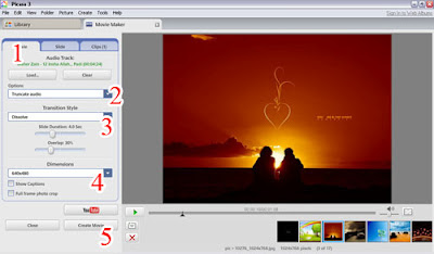 Membuat Foto Menjadi Video dengan Picasa