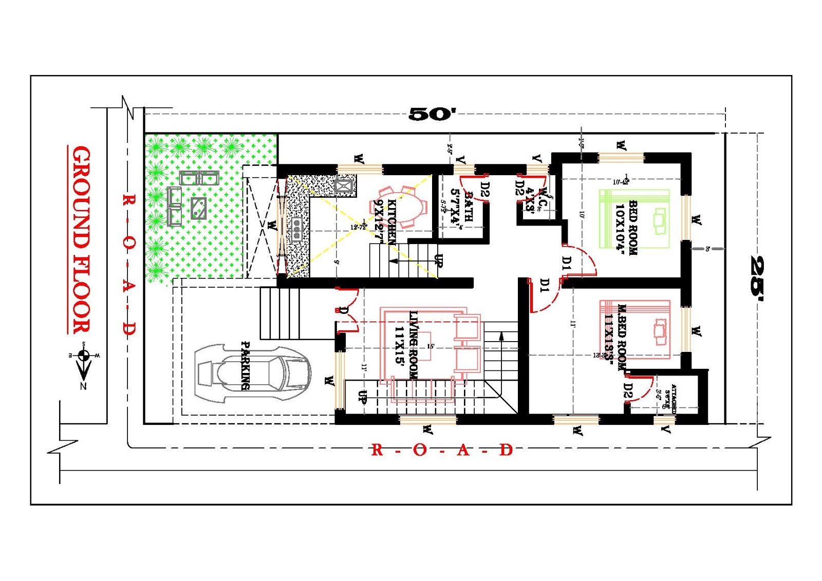 25x50 feet house  plan 