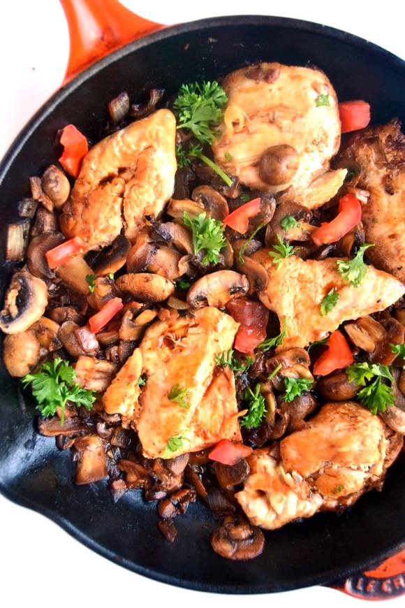 This healthier chicken marsala is ready in 20 minutes, is full of nutritious ingredients and will impress any dinner guest. www.nutritionistreviews.com