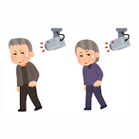 いろいろな防犯カメラを気にする人のイラスト お年寄り かわいいフリー素材集 いらすとや