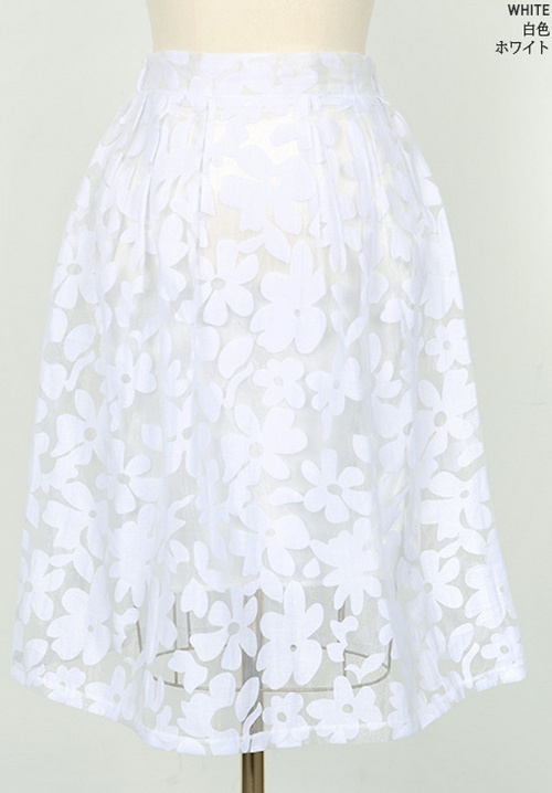 See-Through Layered Floral Skirt