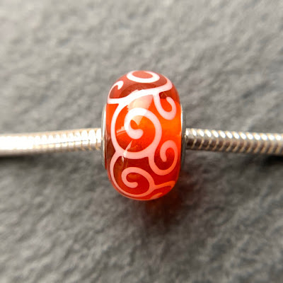 Handmade lampwork silver core big hole charm bead by Laura Sparling made with CiM Goldfish