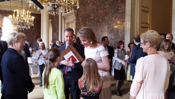 Queen Mathilde of Belgium attends the awards ceremony of the "Francqui Prize 2015" on June 9, 2015 in Brussels