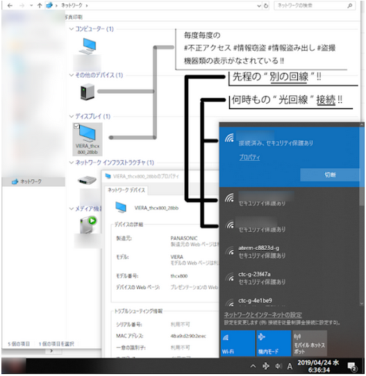 何時もの光回線以外 別のルーター