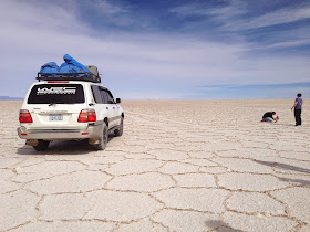 4WD Land Cruiser at Salar de Uyuni, Bolivia