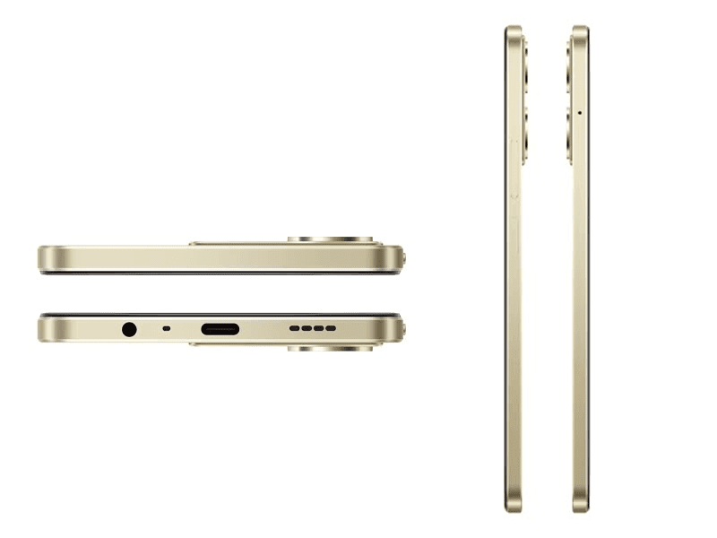 realme Note 70T's top, bottom, left, and right sides