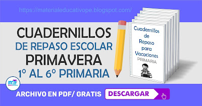 Cuadernillo de repaso escolar primavera primaria