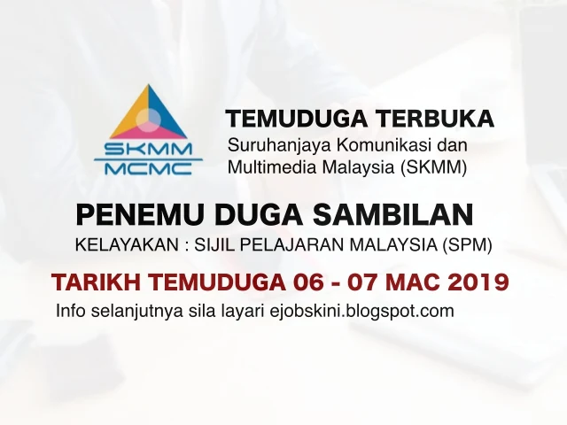 Temuduga Terbuka SKMM Mac 2019