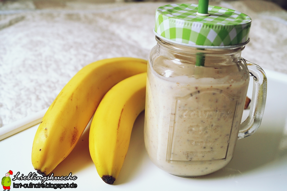 Peanut-Butter-Protein-Shake mit Chia-Samen 