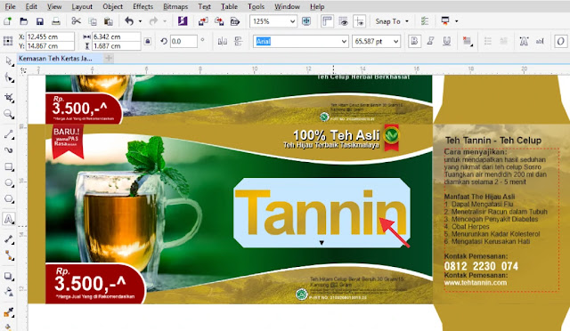 Membuat Desain Template Desain Kemasan Teh Coreldraw