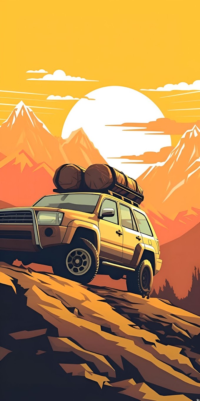 Car in the Mountain Wallpaper