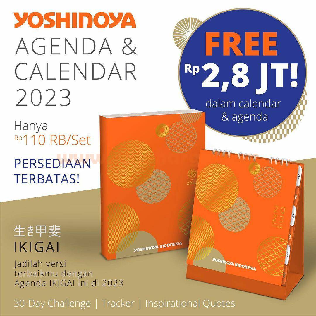 Promo YOSHINOYA AGENDA & KALENDER 2023 GRATIS VOUCHER