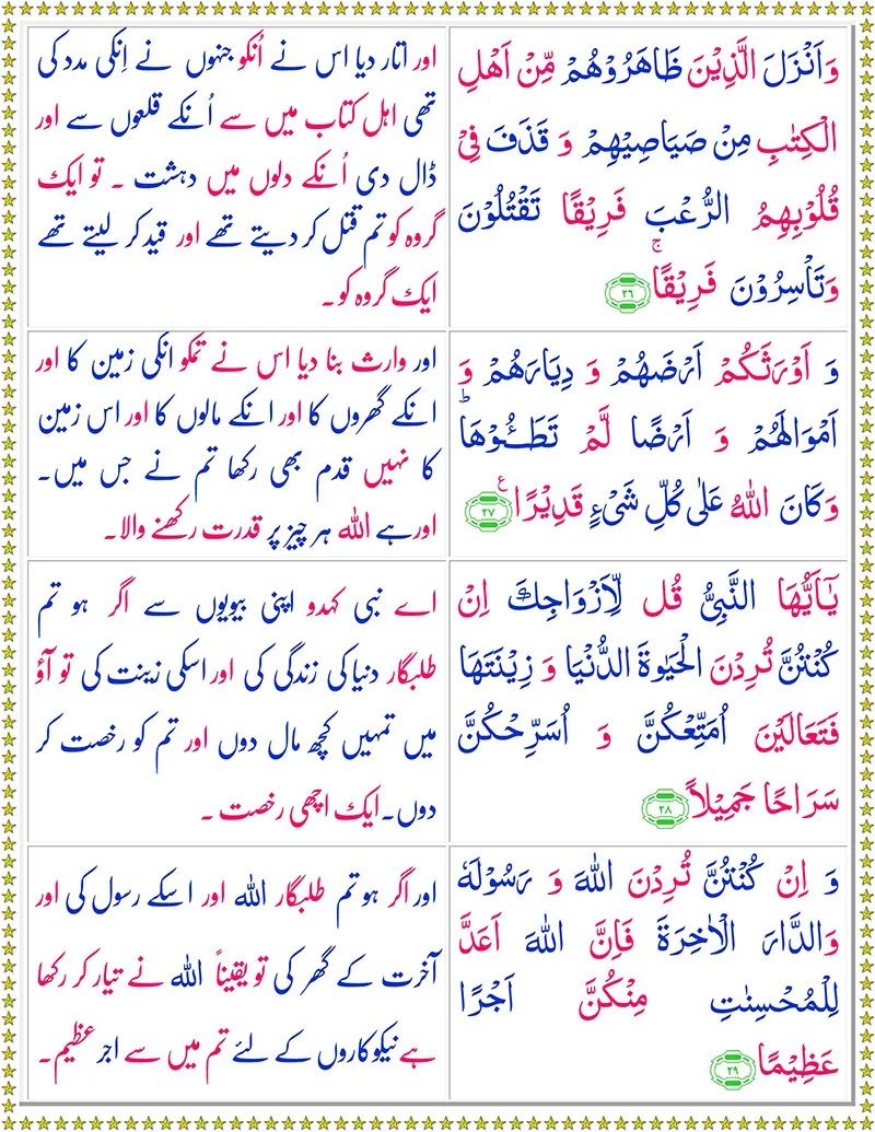 Surah Al Ahzab with Urdu Translation,Quran,Quran with Urdu Translation,