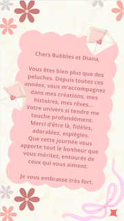 Lettre pour Bubbles et Diana les Monchhichi