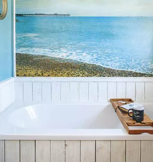 Bathtub Caddy Tray Ideas for a Coastal Home Spa Experience