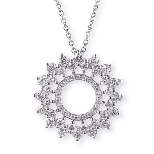 Geometric Diamond Circle Pendant