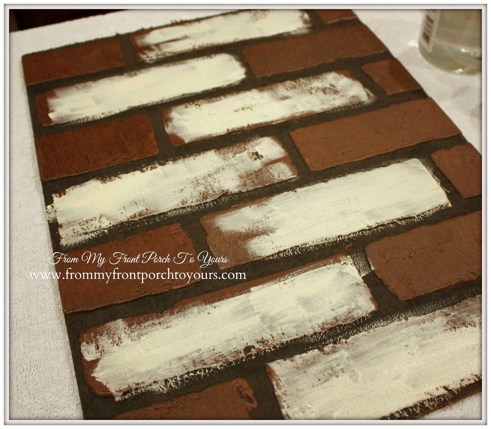 DIY Faux Brick Wall Tutorial- From My Front Porch To  Yours