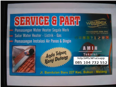 Jasa Pemasangan dan Service Water Heater Gas, Listrik WH Tenaga Matahari Murah Malang