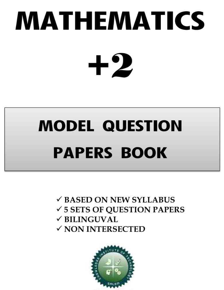 12th Maths Public Model Question Paper 2023
