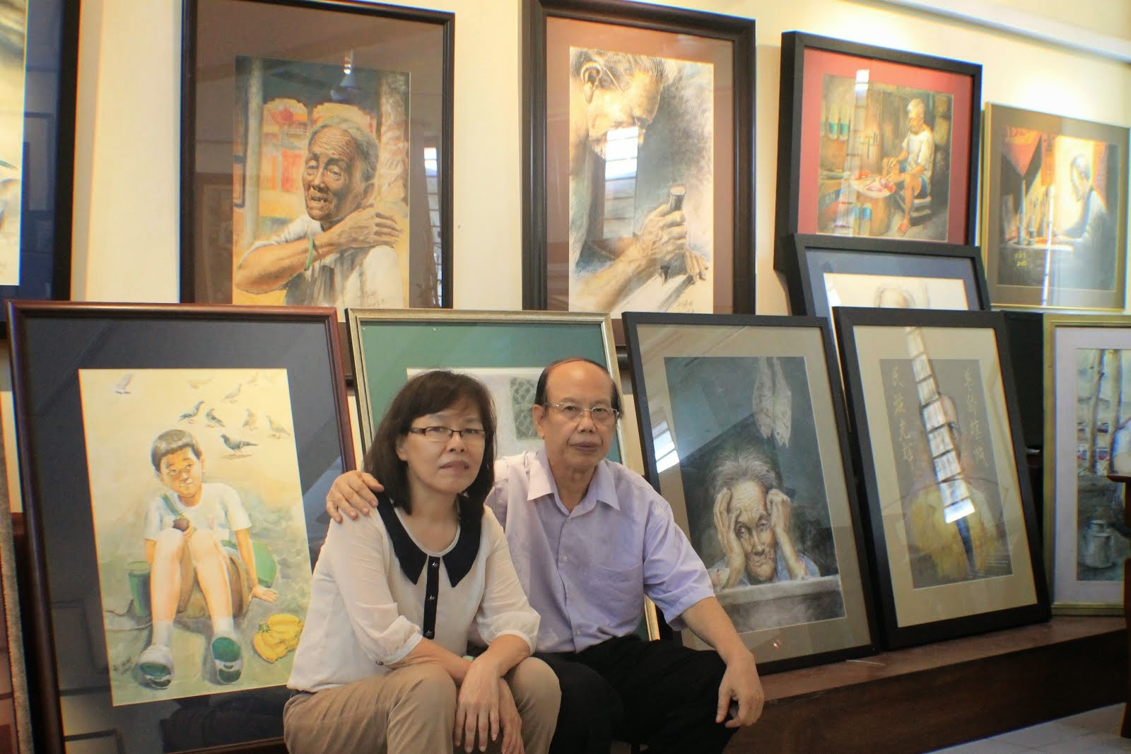 Boo Suat Eng & Cheah Sek Meng at our center (Green World Art Center) 2012
