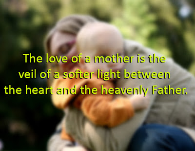 The love of a mother is the veil of a softer light between the heart and the heavenly Father.
