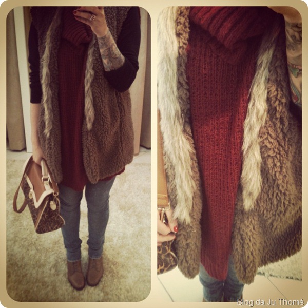 look maxi colete trico jeans look maxi colete trico jeans