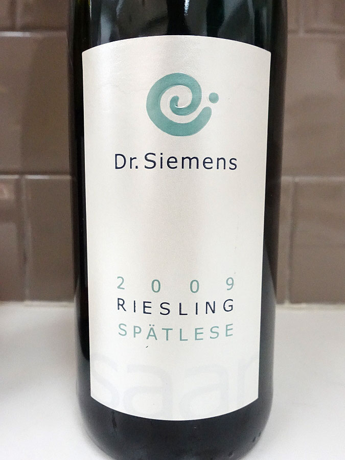 Dr. Siemens Herrenberg Riesling Spätlese Feinherb 2009 (91 pts)
