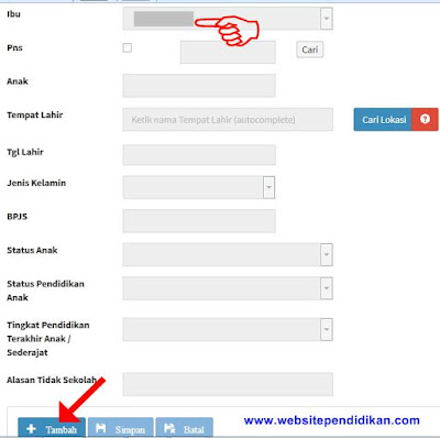 Cara Mengisi Data Anak di PUPNS