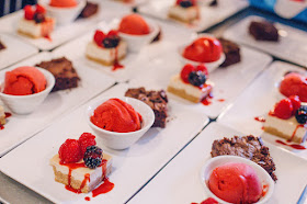 Vegan wedding food - a trio of desserts