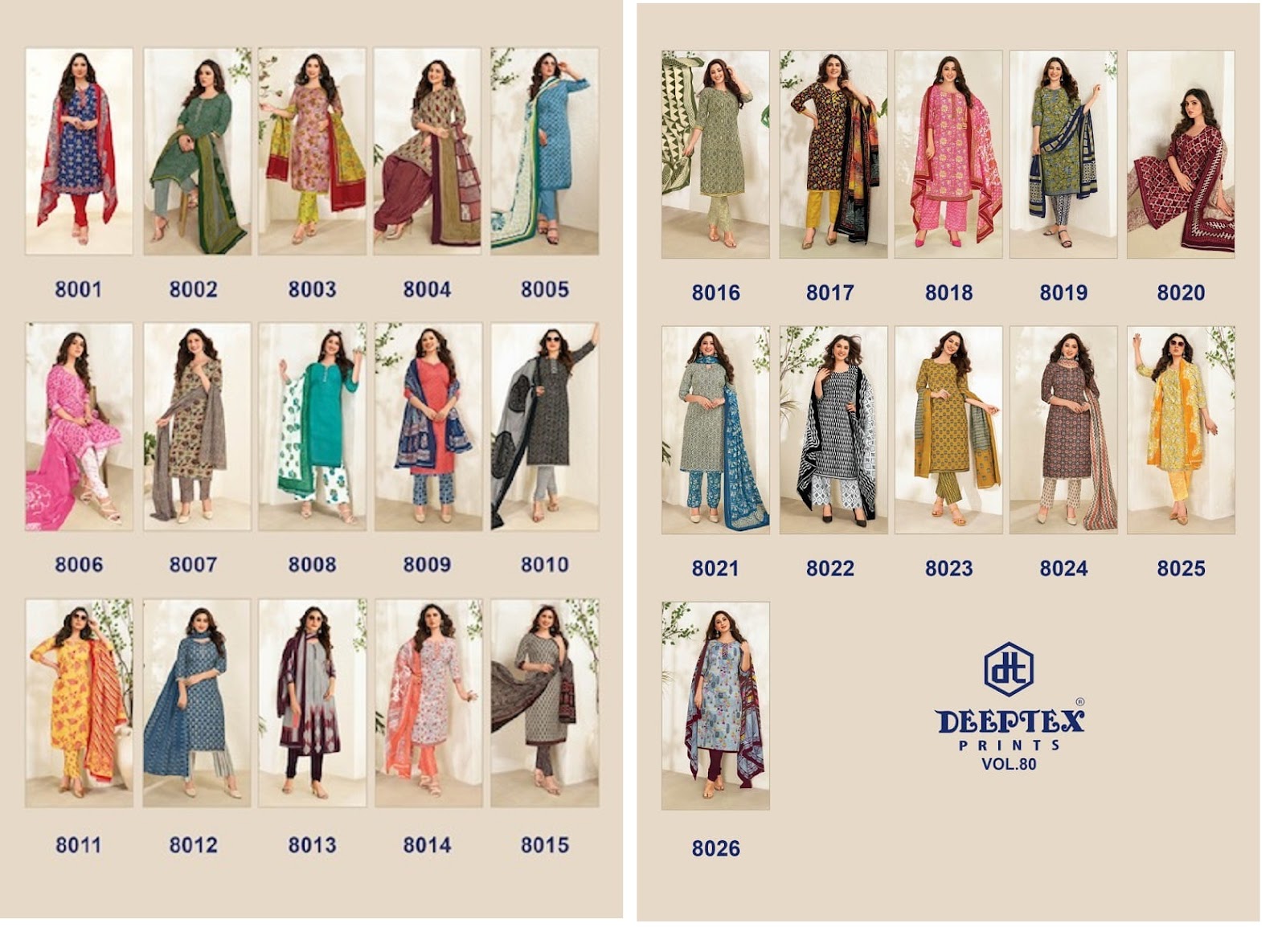Miss India Vol 80 Deeptex Prints Cotton Dress Material
