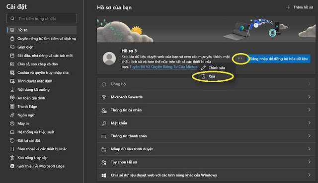 Xóa Tài Khoản Người Dùng (Hồ Sơ) Trên Microsoft Edge Chromium