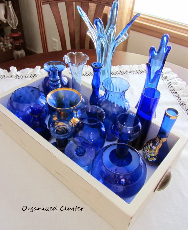 Collecting Cobalt Blue Vases www.organizedclutterqueen.blogspot.com