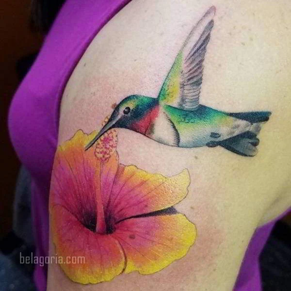 imagen del Tatuaje de un Colibrí