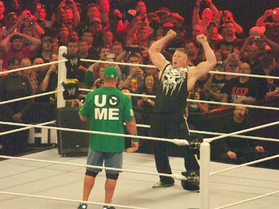 Brock Lesnar returns to WWE, interrupting John Cena during the WWE Raw Super Show at the AmericanAirlines Arena in Miami to culminate WrestleMania Week. Photo By Ashley Andersen

Read more here: http://www.miamiherald.com/2012/04/03/2728820/brock-lesnar-back-in-wwe-daniel.html#storylink=cpy
