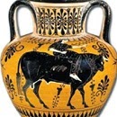 Ánfora de cuello de figuras   negras ( s. VI  a.C.)
