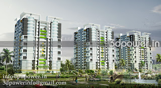 High-rise  Building 3D Render Exterior