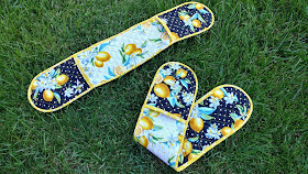 FREE pattern for double oven mitt using Lemon Fresh fabrics by Benartex