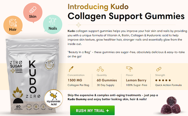 Kudo Zero Sugar Collagen Support Gummies US Ca Reviews : Bring Out Your Youthful Glow Again!