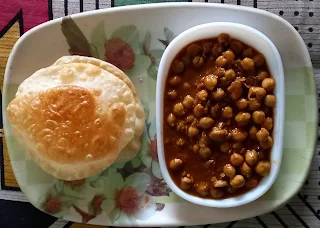 How to make Bhatura  - Bhatura served with Chickpeas or Chole or Kabuli Chana Masala Cuisine