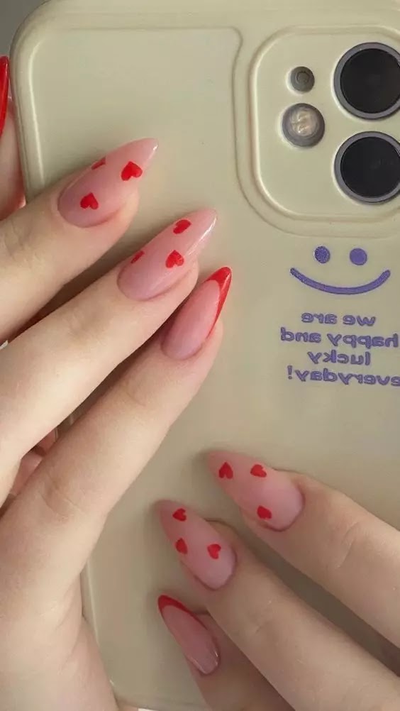 What color are red nails for Valentine's Day?
